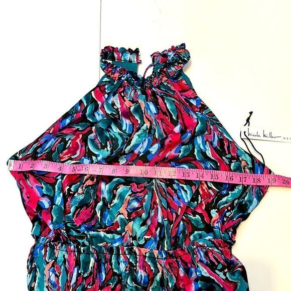 NEW Nicole Miller women’s printed high neck midi dress size L - Picture 9 of 12